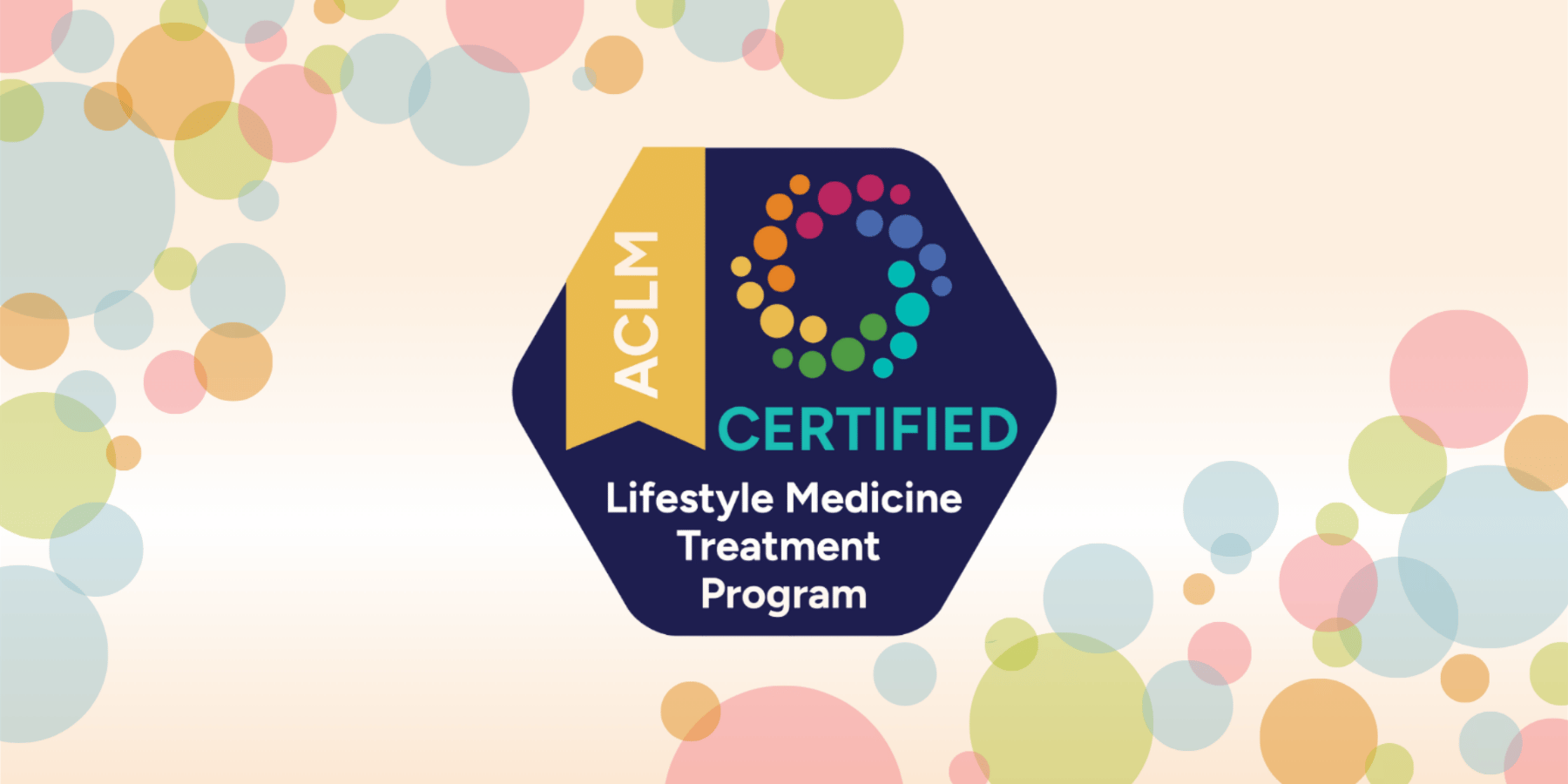 ACLM Certification badge surrounded by colorful circles 